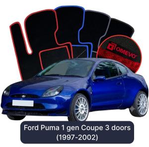 OMEVO Velour Car Mats for Ford Puma 1 gen Coupe 3 doors (1997-2002)