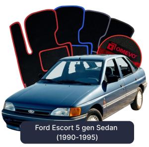 OMEVO Velour Car Mats for Ford Escort 5 gen Sedan (1990-1995)