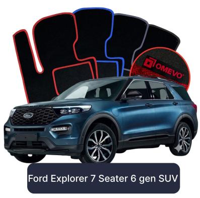 Velour car mats OMEVO for Ford Explorer 7 Seater 6 gen SUV (2019-2025)