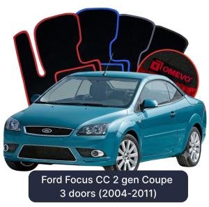 OMEVO Velour Car Mats for Ford Focus CC 2 gen Coupe 3 doors (2004-2011)