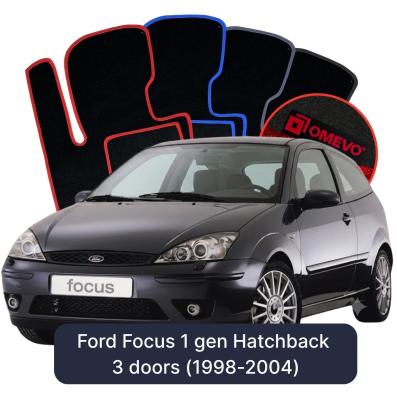 Velour car mats OMEVO for Ford Focus 1 Gen Hatchback 3 Doors (1998-2004)