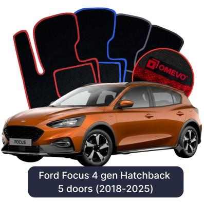 Velour car mats OMEVO for Ford Focus 4 gen Hatchback 5 doors (2018-2025)