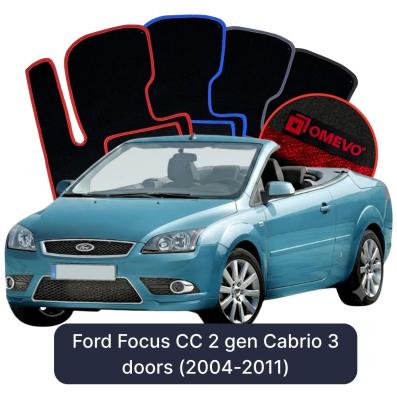 Velour car mats OMEVO for Ford Focus CC 2 gen Cabrio 3 doors (2004-2011)
