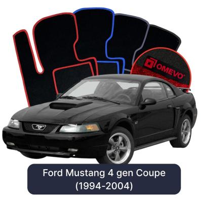 Velour car mats OMEVO for Ford Mustang 4 gen Coupe (1994-2004)