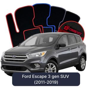OMEVO Velour Car Mats for Ford Escape 3 gen SUV (2011-2019)