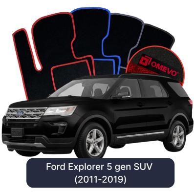Velour car mats OMEVO for Ford Explorer 5 gen SUV (2011-2019)