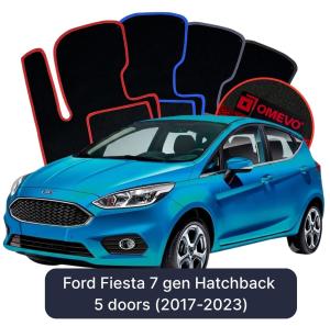 OMEVO Velour Car Mats for Ford Fiesta 7 gen Hatchback 5 doors (2017-2023)