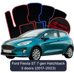 OMEVO Velour Car Mats for Ford Fiesta ST 7 gen Hatchback 3 doors (2017-2023)