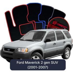 OMEVO Velour Car Mats for Ford Maverick 2 gen SUV (2001-2007)