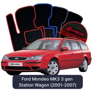 OMEVO Velour Car Mats for Ford Mondeo MK3 3 gen Station Wagon (2001-2007)