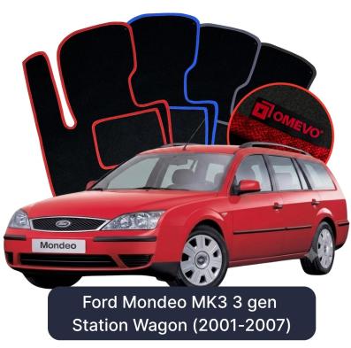 Velour car mats OMEVO for Ford Mondeo MK3 3 gen Station Wagon (2001-2007)
