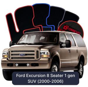 OMEVO Velour Car Mats for Ford Excursion 8 Seater 1 gen SUV (2000-2006)