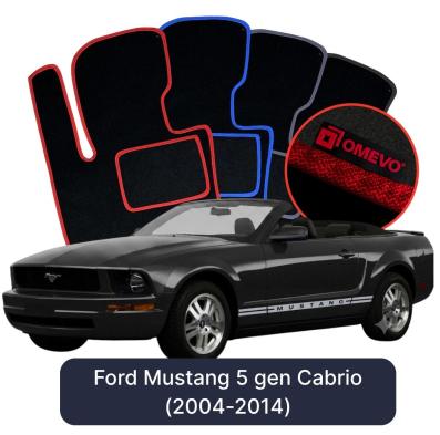 Velour car mats OMEVO for Ford Mustang 5 gen Cabrio (2004-2014)