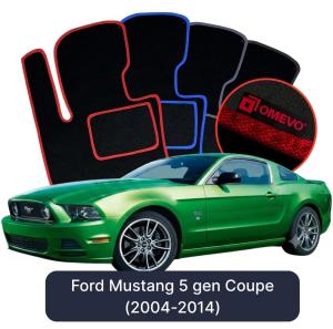 OMEVO Velour Car Mats for Ford Mustang 5 gen Coupe (2004-2014)