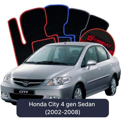Velour car mats OMEVO for Honda City 4 gen Sedan (2002-2008)