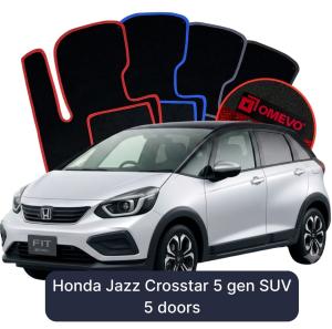 OMEVO Velour Car Mats for Honda Jazz Crosstar 5 gen SUV 5 doors (2020-2025)