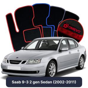 Velour car mats OMEVO for Saab 44994 2 gen Sedan (2002-2015)