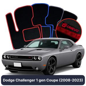 OMEVO Velour Car Mats for Dodge Challenger 1 gen Coupe (2008-2023)