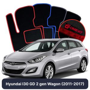 OMEVO Velour Car Mats for Hyundai I30 GD 2 gen Station Wagon (2011-2017)
