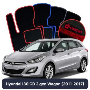 Velour car mats OMEVO for Hyundai I30 GD 2 gen Station Wagon (2011-2017)