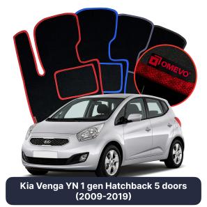 Velour car mats OMEVO for Kia Venga YN 1 gen Hatchback 5 doors (2009-2019)
