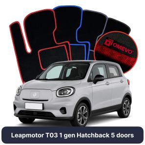 Velour car mats OMEVO for Leapmotor T03 1 gen Hatchback 5 doors (2024-2025)