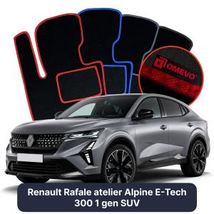 OMEVO Velour Car Mats for Renault Rafale atelier Alpine E-Tech 300 1 gen SUV (2024-2025)