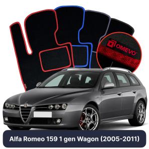Velour car mats OMEVO for Alfa Romeo 159 1 gen Station Wagon (2005-2011)