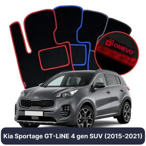 OMEVO Velour Car Mats for Kia Sportage GT-LINE 4 gen SUV (2015-2021)
