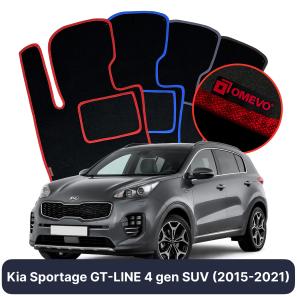 Velour car mats OMEVO for Kia Sportage GT-LINE 4 gen SUV (2015-2021)