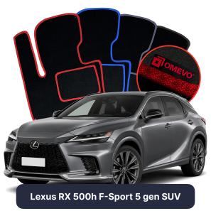 Velour car mats OMEVO for Lexus RX 500h F-Sport 5 gen SUV (2022-2025)
