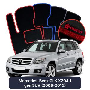 OMEVO Velour Car Mats for Mercedes-Benz GLK X204 1 gen SUV (2008-2015)