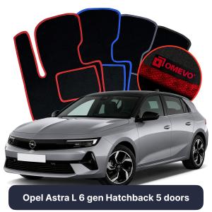 OMEVO Velour Car Mats for Opel Astra L 6 gen Hatchback 5 doors (2022-2025)