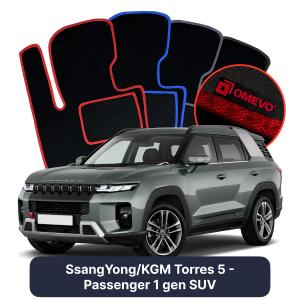 OMEVO Velour Car Mats for SsangYong Torres 5 Seater 1 gen SUV (2022-2024)