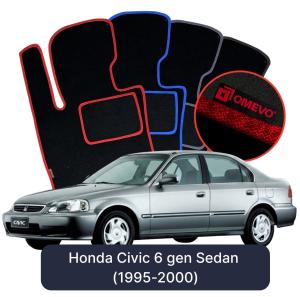 OMEVO Velour Car Mats for Honda Civic 6 gen Sedan (1995-2000)