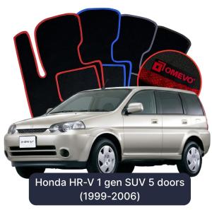 OMEVO Velour Car Mats for Honda HR-V 1 gen SUV 5 doors (1999-2006)