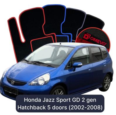 Velour car mats OMEVO for Honda Jazz Sport GD 2 gen Hatchback 5 doors (2002-2008)