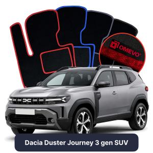 OMEVO Velour Car Mats for Dacia Duster Journey 3 gen SUV (2024-...)