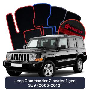 OMEVO Velour Car Mats for Jeep Commander 7 Seater 1 gen SUV (2005-2010)