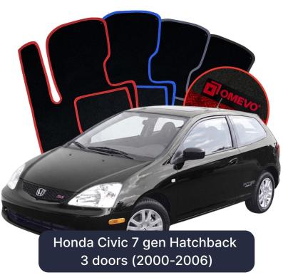 Velour car mats OMEVO for Honda Civic 7 gen Hatchback 3 doors (2000-2006)