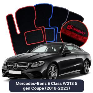 OMEVO Velour Car Mats for Mercedes-Benz E Class W213 5 gen Coupe (2016-2023)