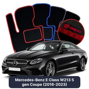 Velour car mats OMEVO for Mercedes-Benz E Class W213 5 gen Coupe (2016-2023)