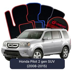OMEVO Velour Car Mats for Honda Pilot 2 gen SUV (2008-2015)