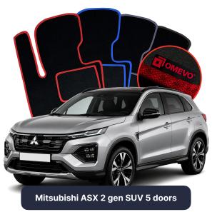 Velour car mats OMEVO for Mitsubishi ASX 2 gen SUV 5 doors (2022-2026)