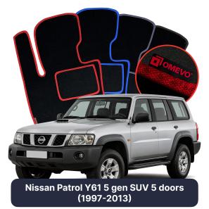 Velour car mats OMEVO for Nissan Patrol Y61 5 gen SUV 5 doors (1997-2013)