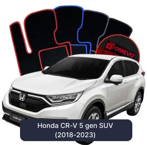 OMEVO Velour Car Mats for Honda CR-V 5 gen SUV (2018-2023)
