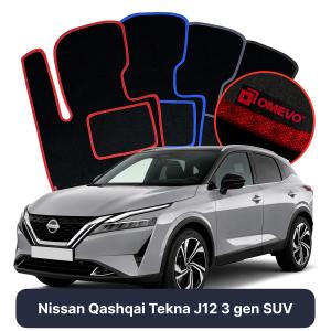 OMEVO Velour Car Mats for Nissan Qashqai Tekna+ J12 3 gen SUV (2021-2025)