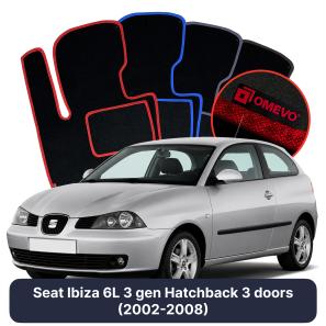 Velour car mats OMEVO for Seat Ibiza 6L 3 gen Hatchback 3 doors (2002-2008)