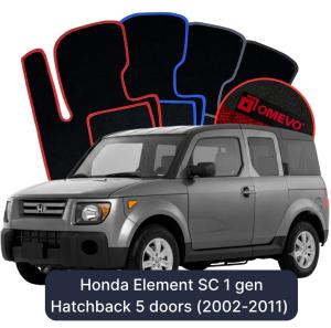 OMEVO Velour Car Mats for Honda Element SC 1 gen Hatchback 5 doors (2002-2011)