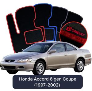 OMEVO Velour Car Mats for Honda Accord 6 gen Coupe (1997-2002)